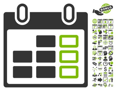 Takvim hafta düz vektör simge Bonus ile