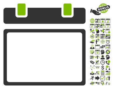 Boş Takvim Sayfası Düz Vektör Simgesi Bonus ile