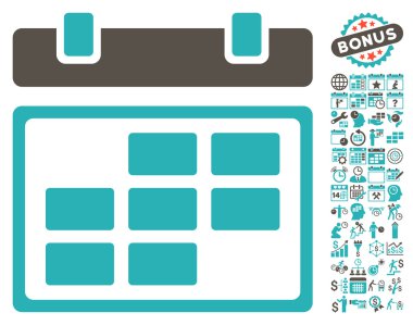 Bonus ile Ay Takvimi Düz Vektör Simgesi