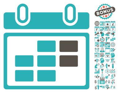 Bonus ile Ay Takvimi Düz Vektör Simgesi