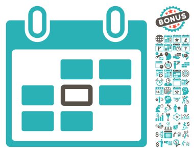 Bonus ile Seçilen Takvim Günü Düz Vektör Simgesi