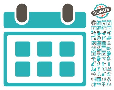 Bonus ile takvim düz vektör simgesi