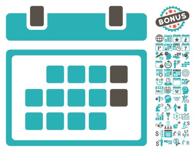 Bonus ile Ay Takvimi Düz Vektör Simgesi