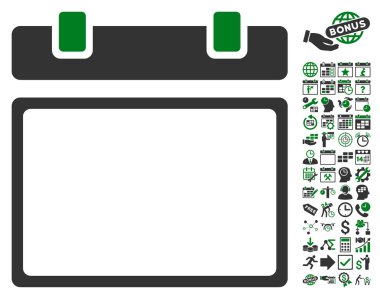 Boş Takvim Sayfası Düz Vektör Simgesi Bonus ile