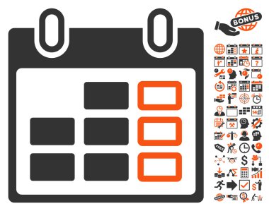 Takvim hafta düz vektör simge Bonus ile