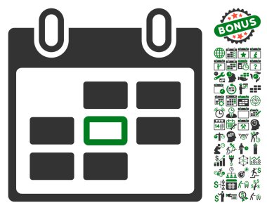 Bonus ile Seçilen Takvim Günü Düz Vektör Simgesi