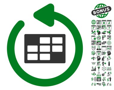 Takvim Tablosunu Bonus ile Yenile Takvim Tablosu Düz Vektör Simgesi