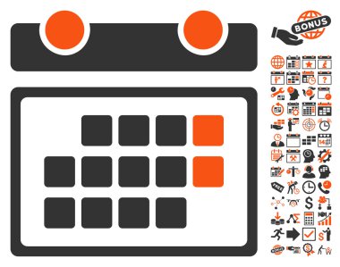 Bonus ile Ay Takvimi Düz Vektör Simgesi