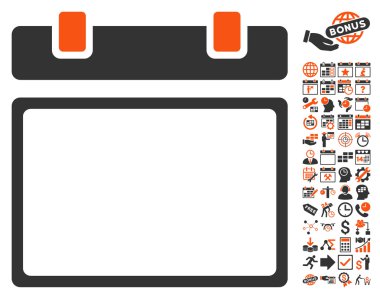 Boş Takvim Sayfası Düz Vektör Simgesi Bonus ile