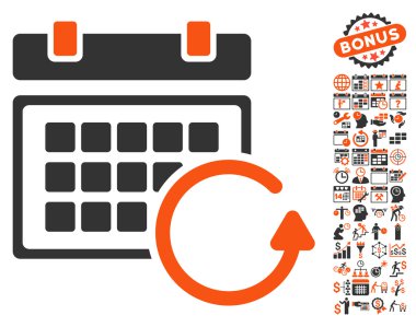 Takvim Düz Vektör Simgesini Bonus ile Güncelleştir