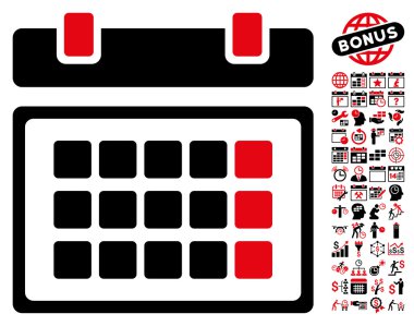 Bonus ile takvim düz vektör simgesi