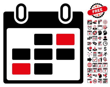 Bonus ile takvim gün düz vektör simgesi