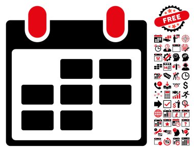 Bonus ile takvim düz vektör simgesi