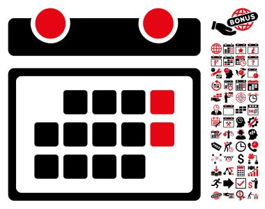 Bonus ile Ay Takvimi Düz Vektör Simgesi