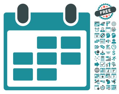 Bonus ile takvim düz vektör simgesi