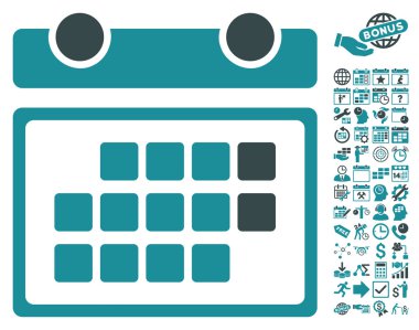 Bonus ile Ay Takvimi Düz Vektör Simgesi