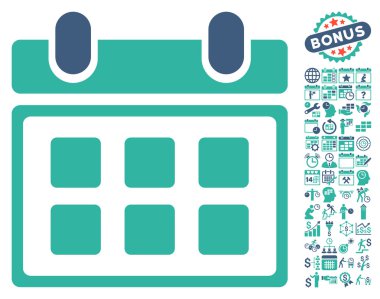 Bonus ile takvim düz vektör simgesi