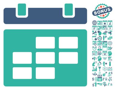Bonus ile takvim düz vektör simgesi