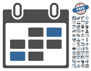 Bonus ile takvim gün düz vektör simgesi