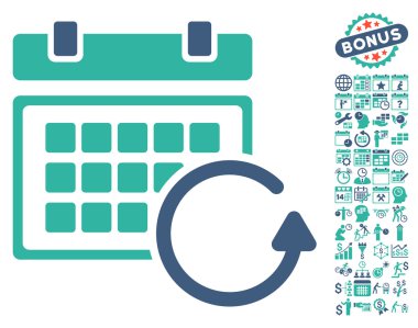 Takvim Düz Vektör Simgesini Bonus ile Güncelleştir