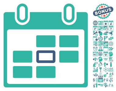 Bonus ile Seçilen Takvim Günü Düz Vektör Simgesi