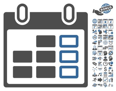 Takvim hafta düz vektör simge Bonus ile