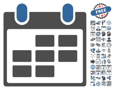 Bonus ile takvim düz vektör simgesi