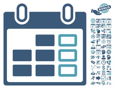 Takvim hafta düz vektör simge Bonus ile