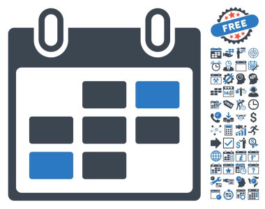 Bonus ile takvim gün düz vektör simgesi