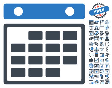 Bonus ile Ay Takvimi Düz Vektör Simgesi