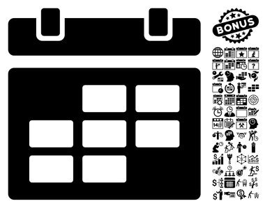 Bonus ile takvim düz vektör simgesi