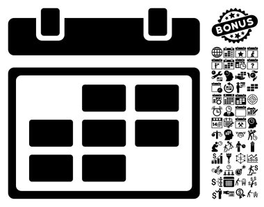 Bonus ile Ay Takvimi Düz Vektör Simgesi