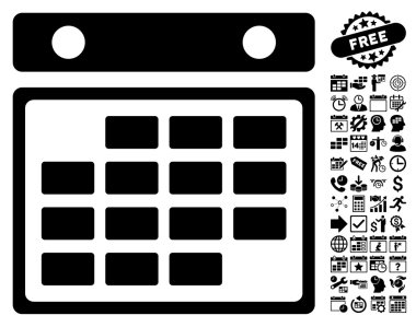 Bonus ile Ay Takvimi Düz Vektör Simgesi