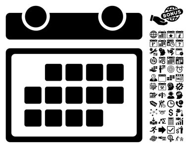 Bonus ile Ay Takvimi Düz Vektör Simgesi