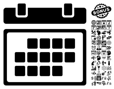 Bonus ile Ay Takvimi Düz Vektör Simgesi