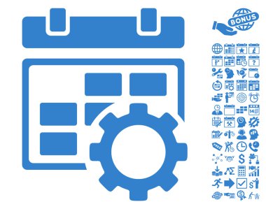 Takvim Ayarları Gear Flat Vector Icon Bonus ile