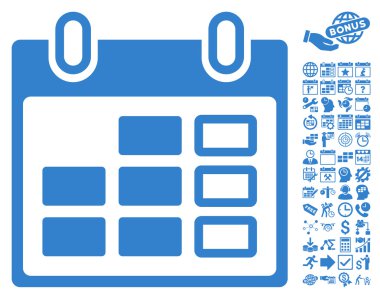 Takvim hafta düz vektör simge Bonus ile