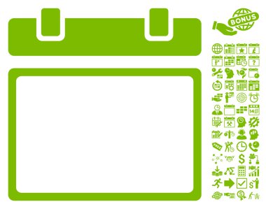 Boş Takvim Sayfası Düz Vektör Simgesi Bonus ile