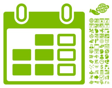 Takvim hafta düz vektör simge Bonus ile