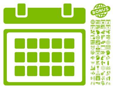 Bonus ile takvim düz vektör simgesi