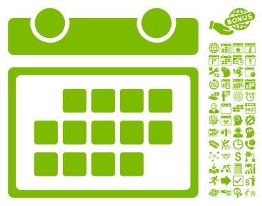 Bonus ile Ay Takvimi Düz Vektör Simgesi