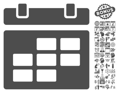 Bonus ile takvim düz vektör simgesi