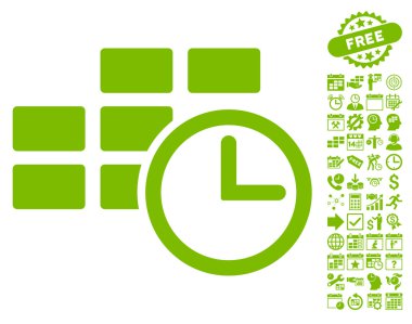 Bonus ile zaman tablo düz vektör simgesi