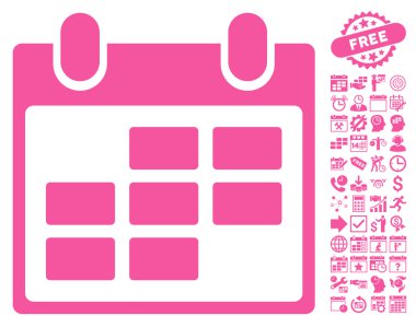 Bonus ile takvim düz vektör simgesi