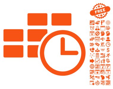 Bonus ile zaman tablo düz vektör simgesi