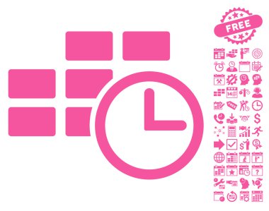 Bonus ile zaman tablo düz vektör simgesi