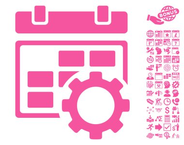 Takvim Ayarları Gear Flat Vector Icon Bonus ile