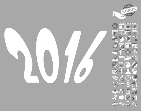 2016 Año Vector plano icono con bonificación — Vector de stock
