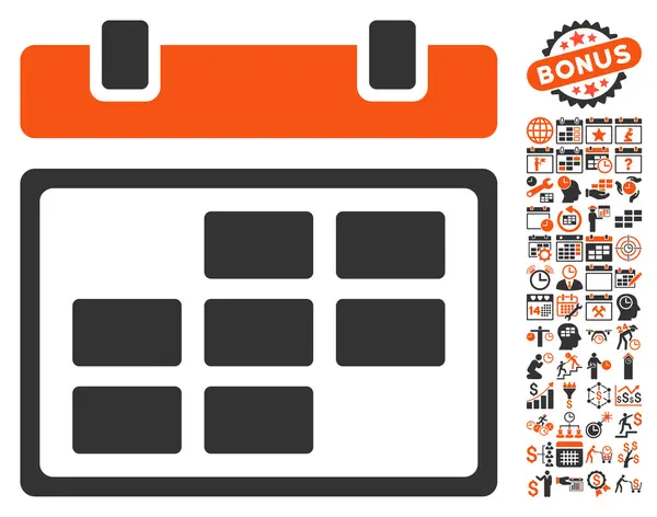 Maand kalender plat vector pictogram met bonus — Stockvector