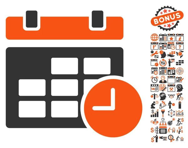 Icono de Vector plano de fecha y hora con bonificación — Archivo Imágenes Vectoriales